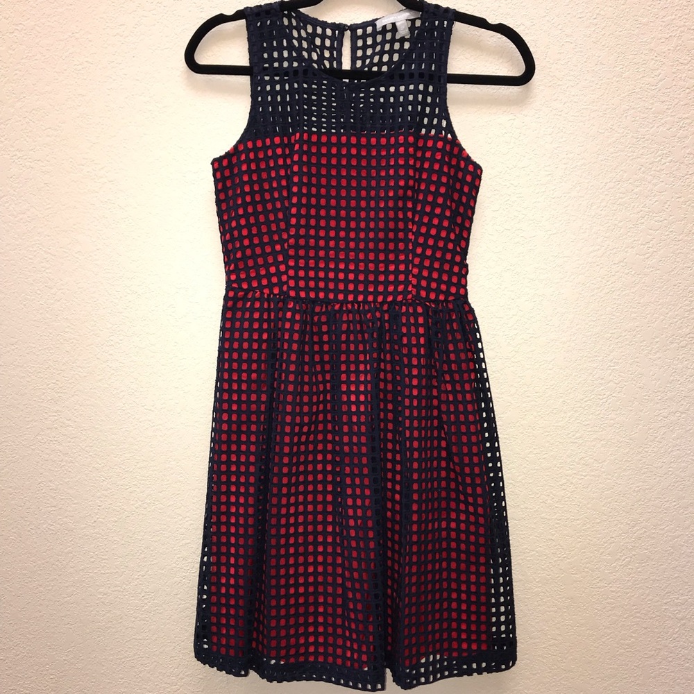 Banana Republic Fit and flare eyelet dress